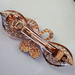 Rose Gold Hair Clip Bow with Cherries Crystal Rhinestones Pink Photo 1