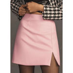 Anthropologie  Meave Micro Mini Pink Faux Leather Mini Skirt Size 10 Barbiecore Photo 1