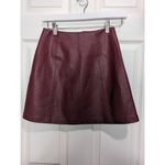 Bershka  burgundy zippered leather skirt size xs Photo 1