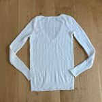 Brandy Melville  Sweater V neck Cable Knit Alina White Photo 2