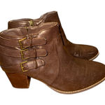 Canyon River Blues  Brown Ankle Booties with Triple Buckle Photo 0