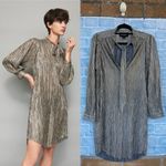 SABINA MUSÁYEV Tied Shimmer Tunic dress size small Silver Photo 1
