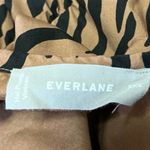 Everlane Poplin Summer Brown Tiger Stripe Sleeveless Midi A Line Tank Dress XXS Photo 3