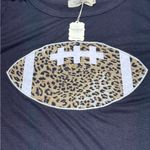 NWT Southern Grace Leopard Print, Football Graphic T Shirt Size S Brown Photo 1