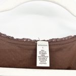 Merona  Womens Y2K Whimsigoth Fairycore Lace Overlay Babydoll Top Size L Brown Photo 3