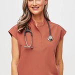 FIGS  Terracotta‎ Women’s  Rafaela Oversized Scrub Top XXL Photo 0