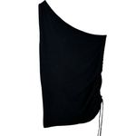 Cotton by Autumn Cashmere Black Italian Yarn Spun One Shoulder Ruched Top Sz M Size M Photo 1