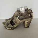 Earthies Sandles Santiago Beige Snake Embossed Leather Studded Edgy Animal 8 B Tan Photo 6