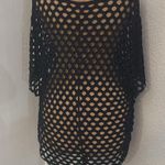 Ladies Navy Oversized Lagenlook V Neck Knit Diamond Crochet Top No Size Poncho Blue Photo 1