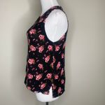Forever 21 Black Floral Sweater Vest Shell Sz Medium Photo 2