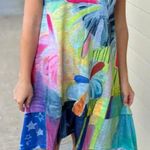 Shana Art To Wear Sleeveless Slub Knit Floral Shift Dress Photo 0