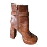 Chase and Chloe Chase &‎ Chloe Chunky Platform Boots Women's 7 Brown Buckle Going Out Photo 6