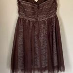 Alfred Angelo strapless formal dress brown lace women’s size 12 prom dance Y2K Photo 3
