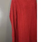 Liz Claiborne Woman Sweater Womens 1X Plus Red Ribbed Knit Pullover Long Sleeve Photo 1