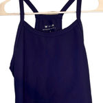 womens wilo blue cropped ribbed activewear tank top running activewear athletic Size L Photo 0