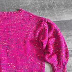 Main Strip Confetti Knit Pink Sweater Womens S Bubble Sleeve Oversized Fit Photo 5