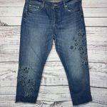 Loft Ann Taylor Embroidered Boyfriend Jeans 29/8 Blue Photo 0
