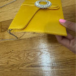 Unbranded Yellow satin envelope Elegant Bag evening clutch silver chain Brooch Photo 4