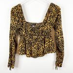 Urban Outfitters  Ava Smocked Heart Square Neck Babydoll Top M Photo 1