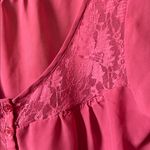 Full Tilt  Rose Button-Up Blouse with Lace large Photo 2