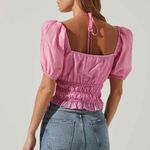 ASTR  Smocked Puff Sleeve Top - Pink Photo 1