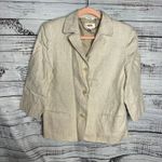 Talbots 10P Beige 100% Irish Linen Blazer Jacket 3 Button Classic Lined Photo 0