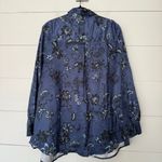 Woman Within  Women’s 18 Blue Floral Plus Size Button Down Top Photo 4