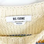 RE/DONE NWT  Baby Stripe Crewneck Cropped Sweater S Cream Photo 5