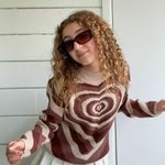 Boutique Y2K Aesthetic Brown Heart Knitted Pullover Sweater Photo 3