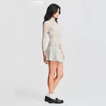 Free People  SER.O.YA Kimi Low Rise Gray Pleated Mini Skirt with Belt Size Small Photo 3