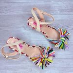 Betsey Johnson  Lizzie heels rainbow ribbon confetti shoes sandals 9.5 Photo 3