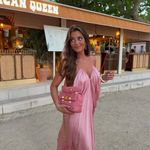 ZARA  gathered Elegant Pink Maxi Dress flowy evening party cocktail wedding dress Photo 4