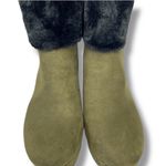 DKNY  Womens Nadra Forrest Green Faux Suede Black Fur Trim Bootie Shoes 9 Photo 4