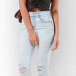 BDG Kick Flare High Rise Cropped Jeans in Light Distressed Wash Size 29 Photo 0
