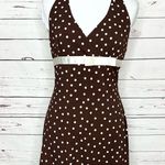 B. Smart Brown & Cream Polka Dot Pinup Party Dress Size Medium 9/10 Photo 2