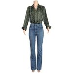 FAVORITE DAUGHTER The Take Me Seriously Long Sleeve Satin Top, Serpiente, Small Black Photo 12