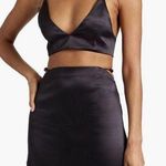 Ganni Bead-embellished shirred satin bra top Photo 1