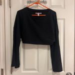 Urban Outfitters  Black Ribbed Long Sleeve Crop Top Photo 0