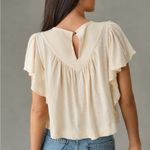 Anthropologie  olive green ruffled swing tee shirt Photo 8