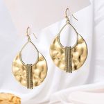 Crescent AllenCOCO Boho Ethnic Handcrafted Hammered Gold plated Dangle Earrings Photo 4