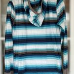 Mambo Australia Women’s XL Blue Striped Long Sleeve Hooded Shirt • U.S. Size 10 Photo 1