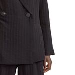 Everlane  The Drapey City Striped Blazer Double Breasted Black Size 6 Photo 2