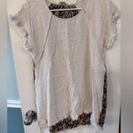 Tan Cream Ruffled Cap Sleeve Blouse Photo 0