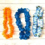 Party City Hawaiian Leis Necklaces Flower Floral Luau Hawaii Dress Up Costume Set of 3 Photo 0