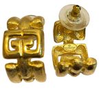 Givenchy Vintage 1980s  Double Logo Clip On Statement Earrings Runway Couture Photo 1