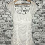 EUC Vine Tree Women’s Ruched Elegant White Mini Dress Size Medium (RN 165440) Photo 0