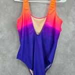 basic editions Orange Purple Swimsuit Swimwear One Piece Size 16 Photo 1