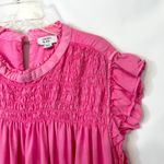 Crown & Ivy XXL Dress Pink Smocked Ruffle Cap Sleeve Shift Knee Preppy 1728 Photo 4