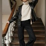 Classic Leather Moto Jacket European Lot 78 Biker Black Motorcycle Jacket XS Photo 0