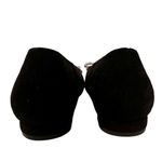 Jessica cline Taytum Flats Rhinestone Bow Women's 7W Black Faux Suede Preppy Photo 3